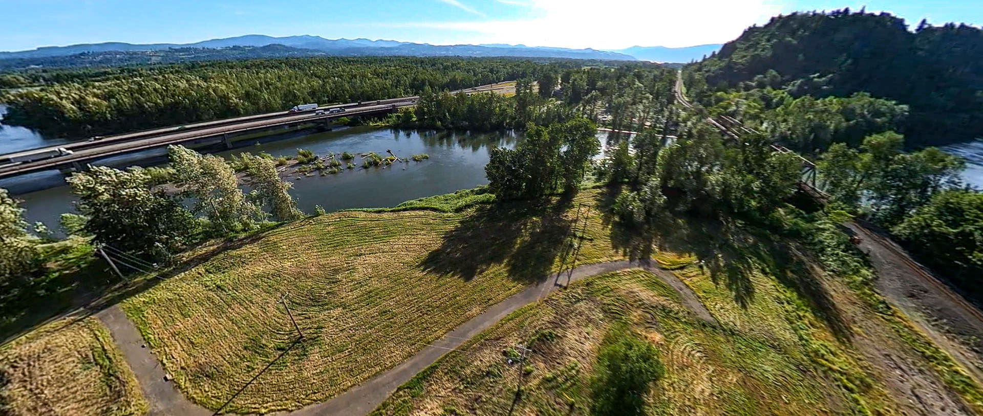 Aerial view of The Confluence at Troutdale