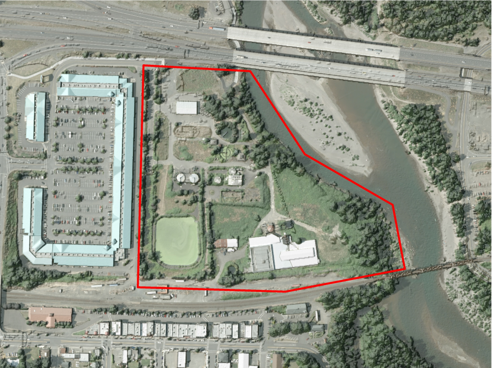 Outline of Troutdale's Riverfront Redevelopment Property